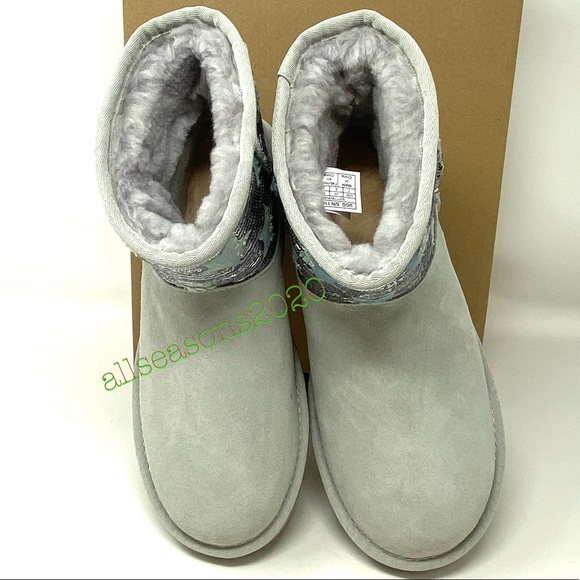 UGG Mini Sequin Star Women’s Boots Suede Grey - Picture 6 of 11